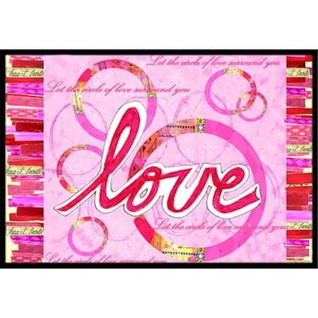 Love Is A Circle Valentines Day Indoor & Outdoor Mat, 18 X 27 In.